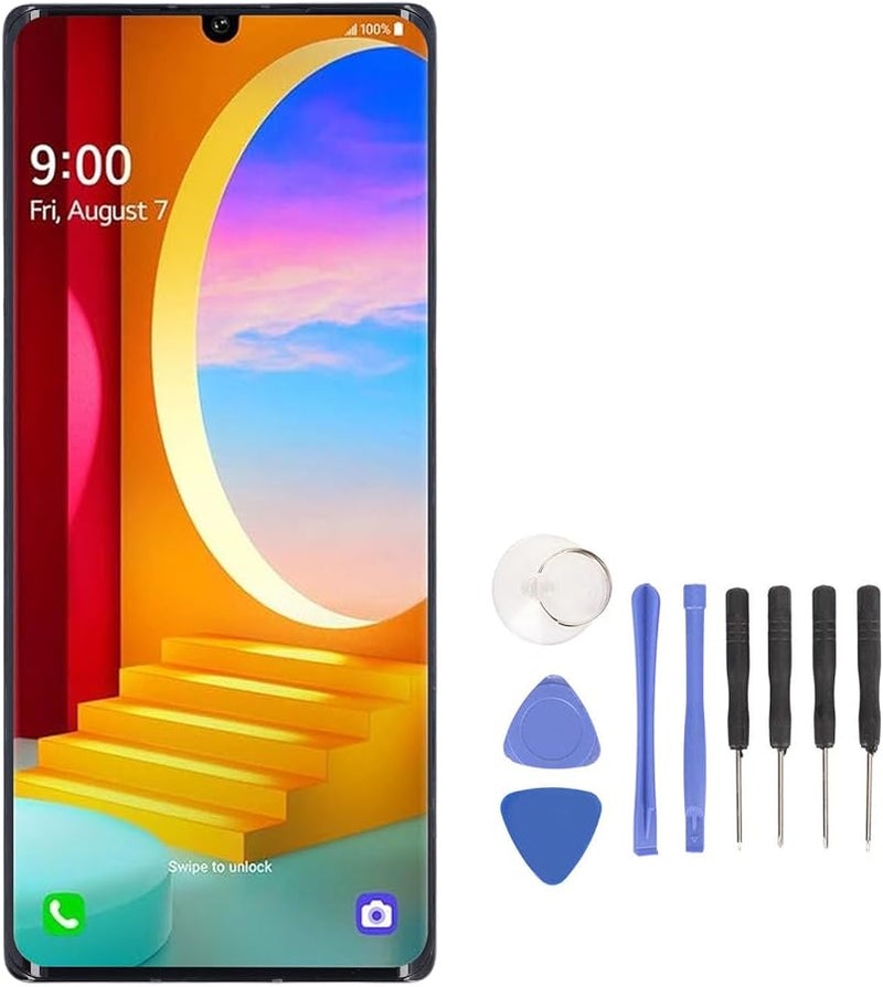 شاشة LCD سوداء تعمل باللمس مع مجموعة رقمنة لجهاز LG Velvet 5G G9 6.8 بوصة بدقة عالية ونطاق ألوان واسع - Image 5