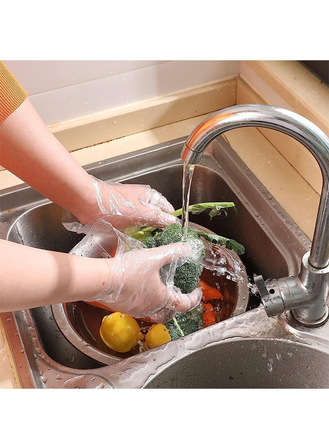 JCB CHIC Disposable Gloves Plastic Gloves 200 Counts for Cooking Food Prep Gloves Clear Food Service Gloves Safe Kitchen Gloves for Food Handling Household Cleaning Party Celebration - Image 4
