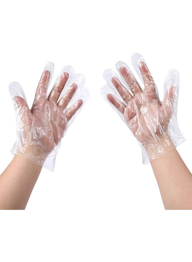 JCB CHIC Disposable Gloves Plastic Gloves 200 Counts for Cooking Food Prep Gloves Clear Food Service Gloves Safe Kitchen Gloves for Food Handling Household Cleaning Party Celebration - Image 1