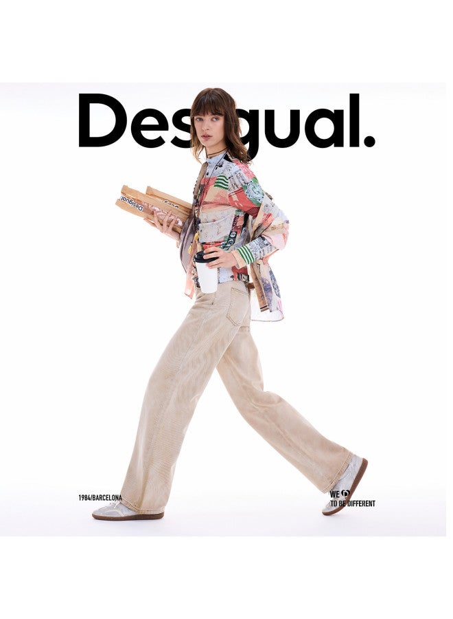 DESIGUAL 25 مجموعة جديدة لخريف وشتاء طباعة كولاج سترة نسائية عالية الرقبة - Image 3