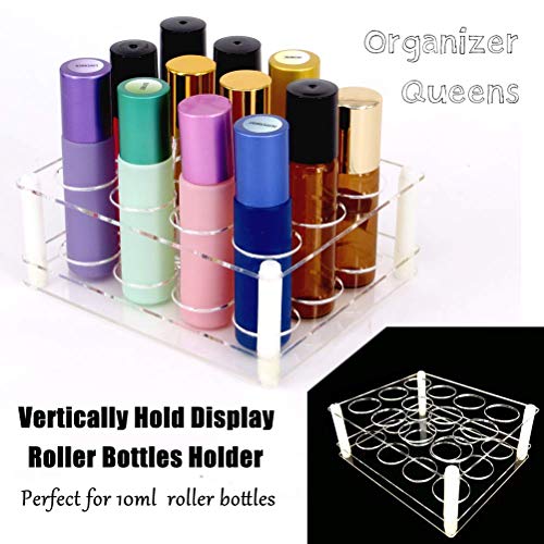 BOXIN 12Slots Roller Bottles Holder, Perfect Vertically Hold For Essential Oils Rollers, Great Oils Display Holder Roller Bottles Storage Shelf Organizer,Hole Diameter 2.3cm/0.9inch,Acrylic,DIY - Image 2