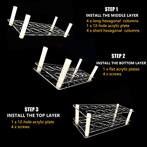 BOXIN 12Slots Roller Bottles Holder, Perfect Vertically Hold For Essential Oils Rollers, Great Oils Display Holder Roller Bottles Storage Shelf Organizer,Hole Diameter 2.3cm/0.9inch,Acrylic,DIY - Image 5