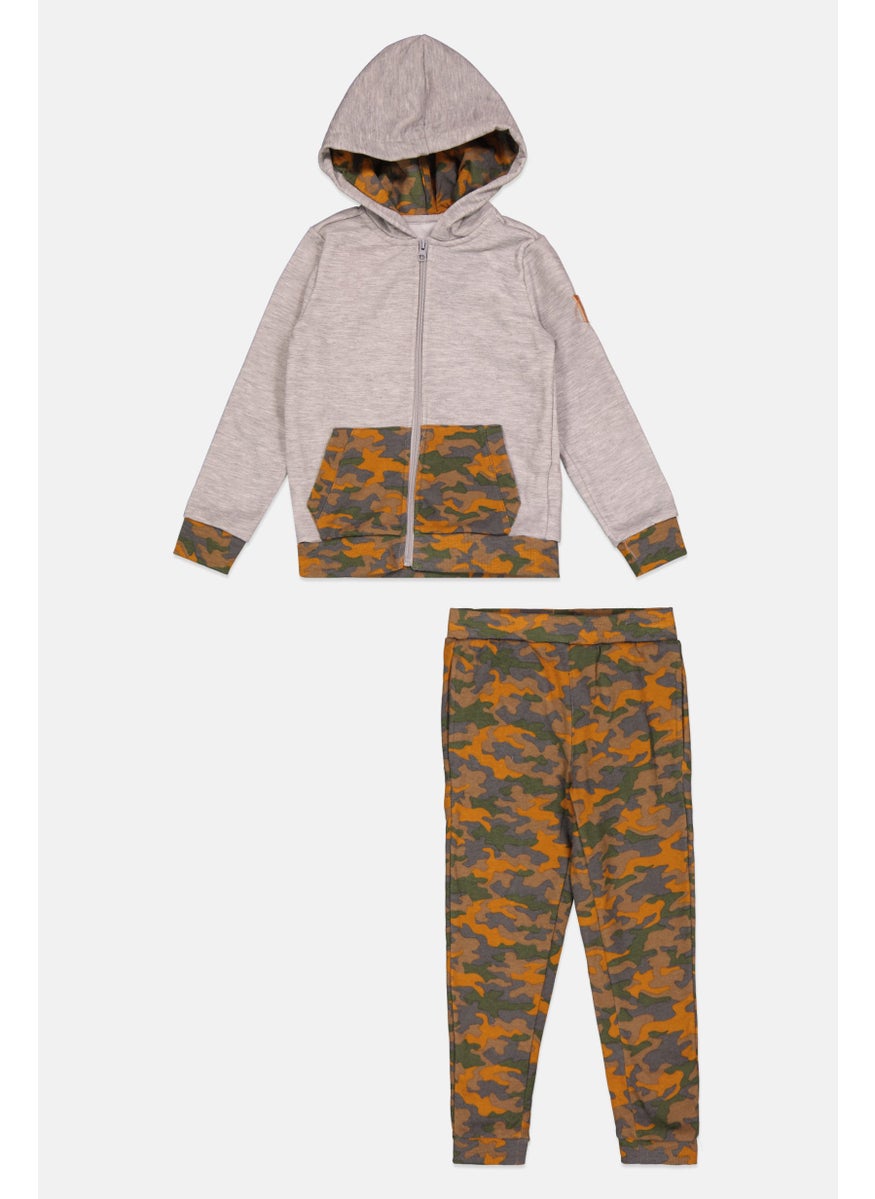 7 FOR ALL MANKIND Kids Boy 2 Pieces Camouflage Hoodie And Sweatpants, Multicolor  - Image 1