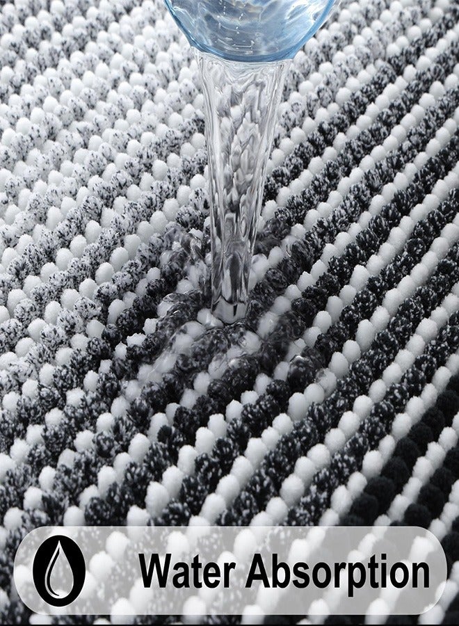 Ofrdncy Luxury Bathroom Mat Rug, Extra Soft and Absorbent Microfiber Bath Mat Rug, Non-Slip Plush Shaggy Bath Carpet, Machine Wash Dry (Black） - Image 3