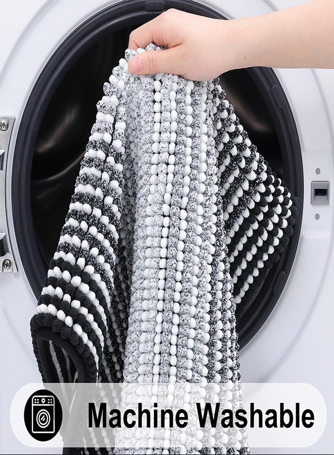 Ofrdncy Luxury Bathroom Mat Rug, Extra Soft and Absorbent Microfiber Bath Mat Rug, Non-Slip Plush Shaggy Bath Carpet, Machine Wash Dry (Black） - Image 5