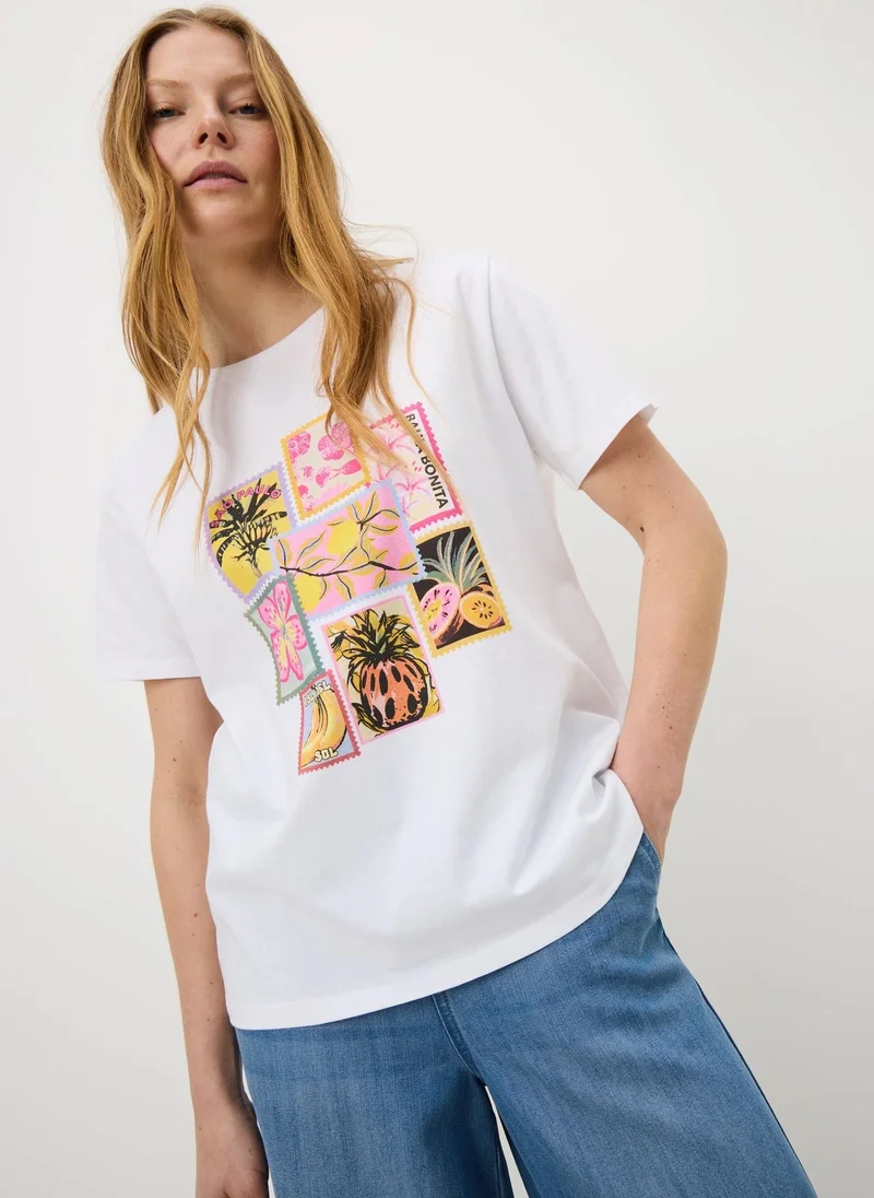 ماتلان White Postcard Graphic T-Shirt