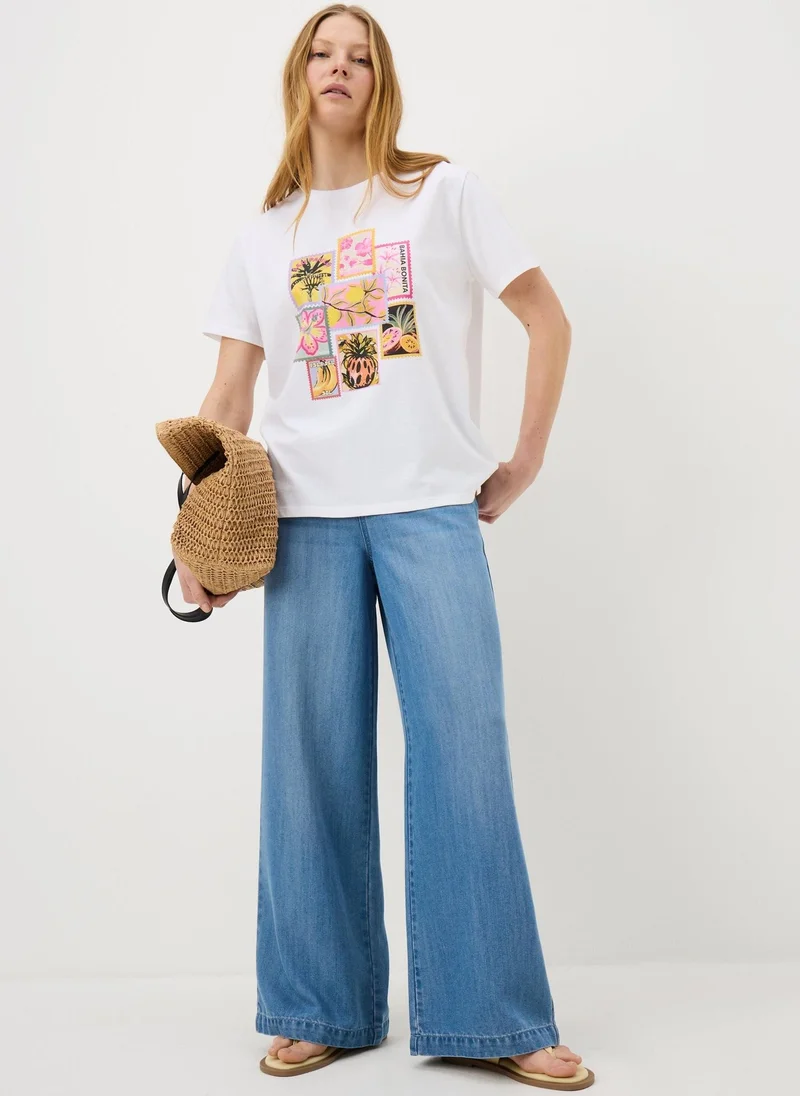 ماتلان White Postcard Graphic T-Shirt