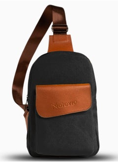 Motevia Men's Crossbody Shoulder Bag Large Zipper Pocket Front Snap On Duck Canvas Crossbody Bag for Men Durable Reinforced Canvas