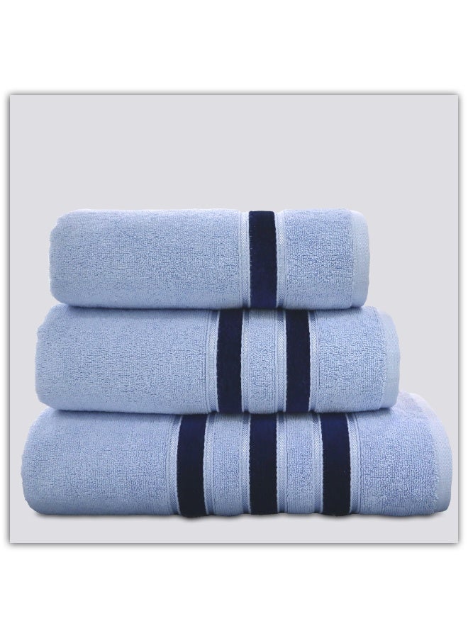Baltic Linen Cozi Green 3-Piece Towel Set – skyblue | Soft & Absorbent Cotton | 50x90cm, 70x140cm, 83x165cm by Baltic Linen  - Image 2