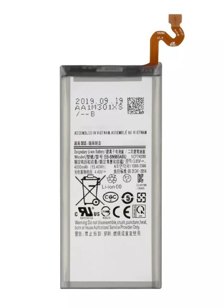 ELTRAZONE Samsung Galaxy Note 9 Replacement Battery EB-BN965ABU – 4000mAh High-Capacity Li-ion Battery for Reliable Power, OEM Quality, Safe Charging, Perfect Fit for Galaxy Note 9, Restores Optimal Performance, Long-Lasting Power, Black  - Image 1