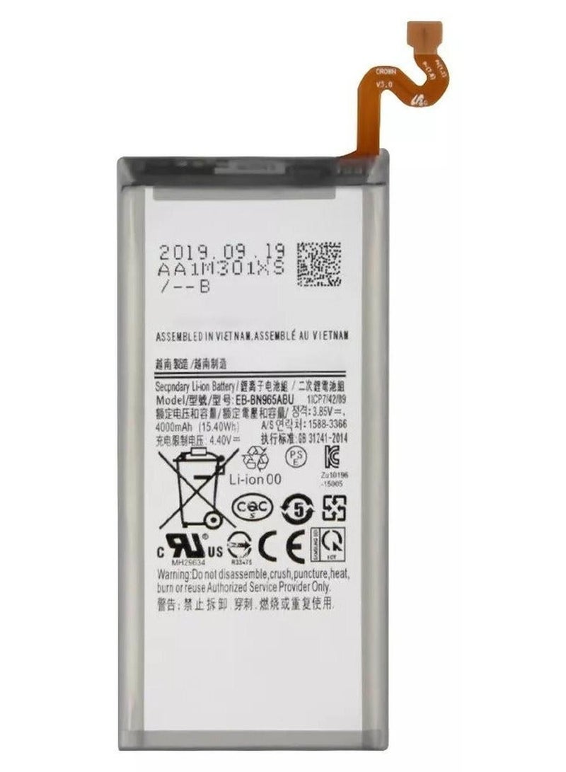 ELTRAZONE Samsung Galaxy Note 9 Replacement Battery EB-BN965ABU – 4000mAh High-Capacity Li-ion Battery for Reliable Power, OEM Quality, Safe Charging, Perfect Fit for Galaxy Note 9, Restores Optimal Performance, Long-Lasting Power, Black - Image 1