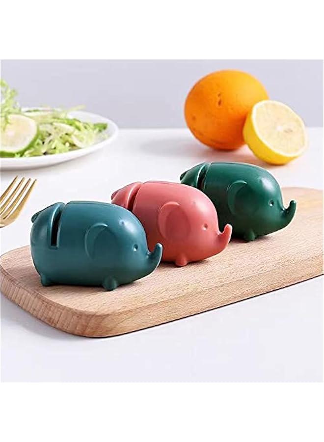 Elephant-shaped Knife Sharpeners, Elephant Pocket Knife Sharpener Multi-purpose Fast Sharpening Stone Anti-rust Cutter Sharpener for Kitchen Green 7cm x 3.8cm x 4.5cm  - Image 5