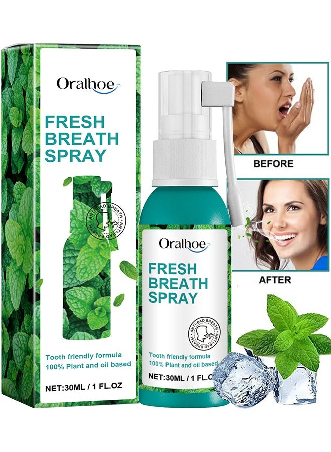 ORALHOE Fresh Breath Spray, Bad Breath Treatment For Adults, Dry And Bad Mouth Smell Removing Spray, Easy To Carry And Handy Fresh Breath Serum, 30ML - Image 1