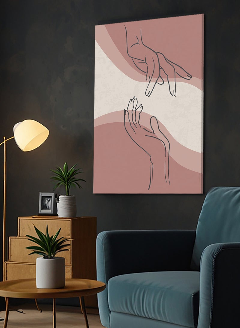 LOWHA Canvas Wall Art Stretched Over Wooden Frame with Moving Hands Painting - Image 1