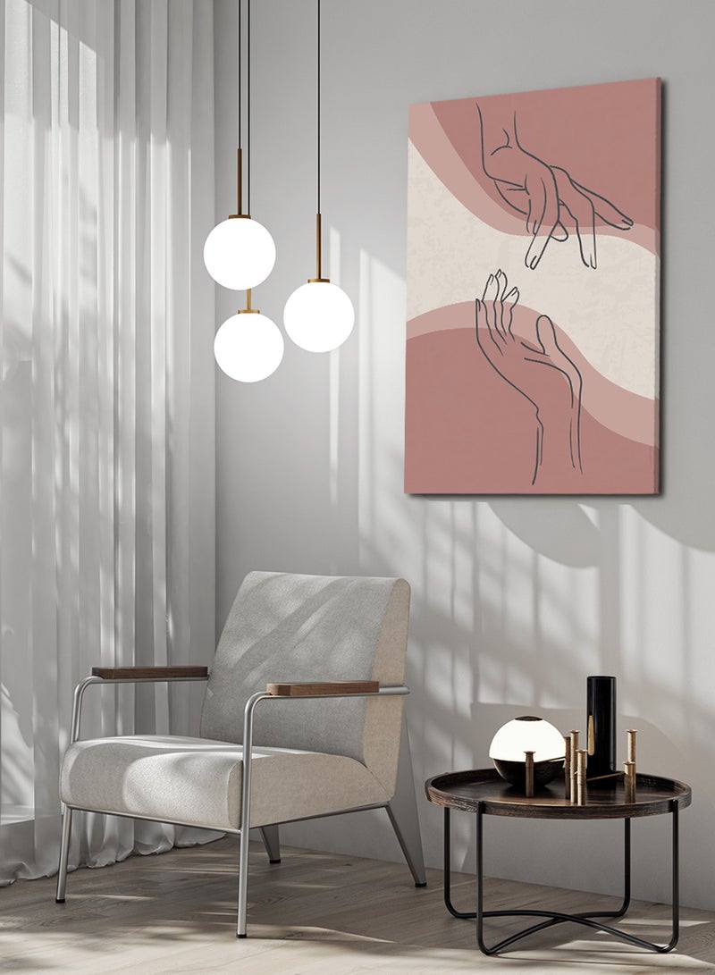 LOWHA Canvas Wall Art Stretched Over Wooden Frame with Moving Hands Painting - Image 2