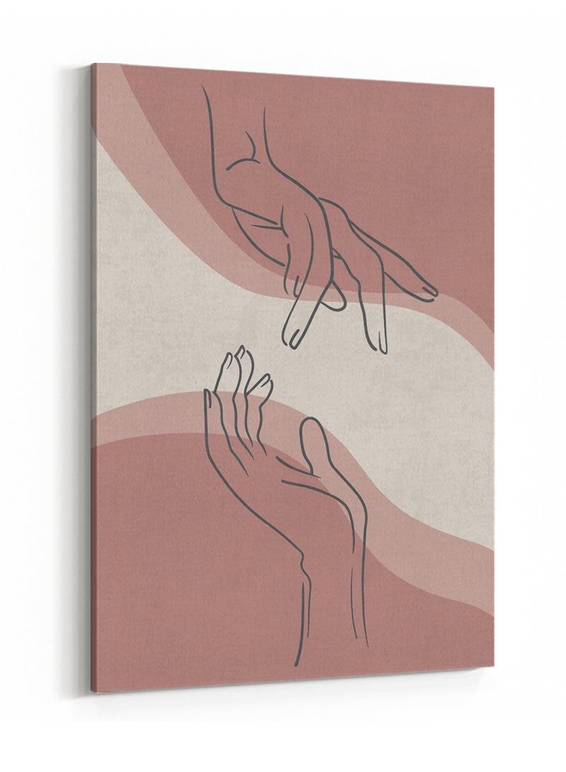 LOWHA Canvas Wall Art Stretched Over Wooden Frame with Moving Hands Painting - Image 4