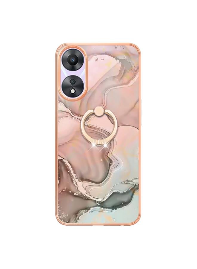 اس-توب جراب لهاتف OPPO A78 5G / A58 5G، جراب هاتف IMD مزدوج الجوانب مطلي بالرخام مع حلقة - Image 2