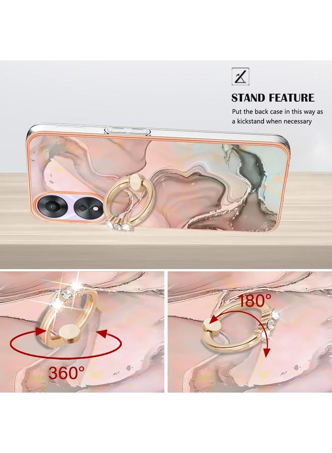 اس-توب جراب لهاتف OPPO A78 5G / A58 5G، جراب هاتف IMD مزدوج الجوانب مطلي بالرخام مع حلقة - Image 3
