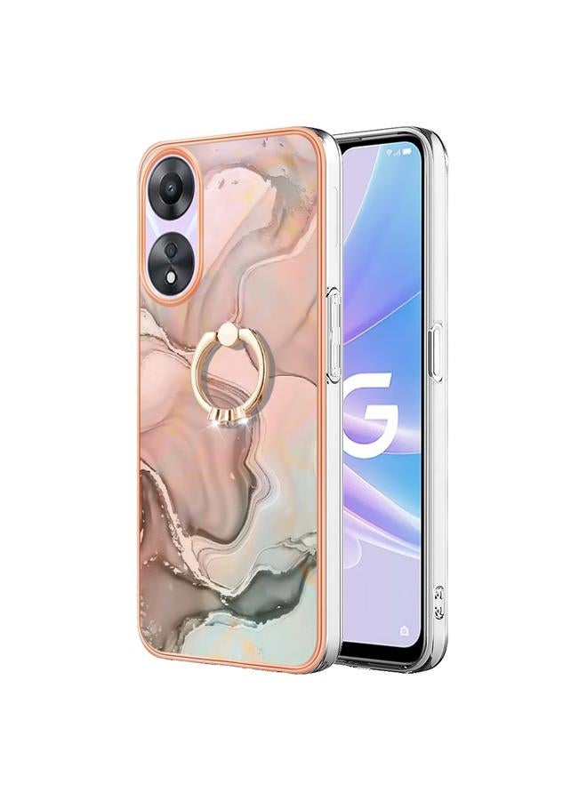 اس-توب جراب لهاتف OPPO A78 5G / A58 5G، جراب هاتف IMD مزدوج الجوانب مطلي بالرخام مع حلقة - Image 1