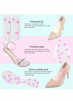 Excefore High Heel Pads, Gel Insoles Ball of Foot Cushion Pad, Anti-Slip Heel Grips Metatarsal Pads, Forefoot Shoe Cushion Silicone Insert Feet Protect Sticker for Women Shoes High Heel Pain Relief 18Pcs  - Image 5