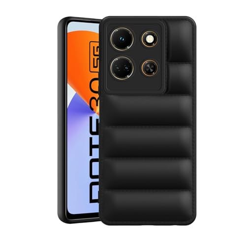 Plus Puffer Case Camera Protection Soft Back Cover for Infinix Note 30 5G - Black - Image 1