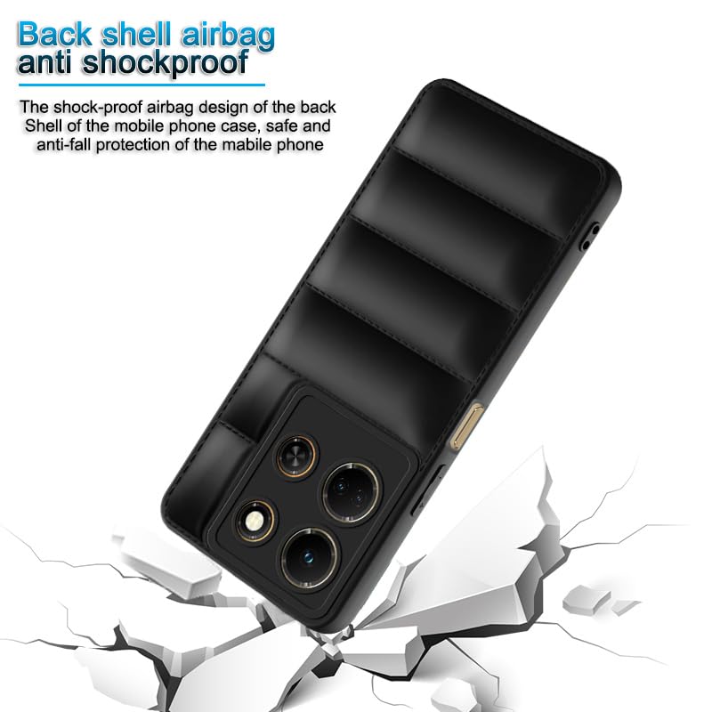 Plus Puffer Case Camera Protection Soft Back Cover for Infinix Note 30 5G - Black - Image 4