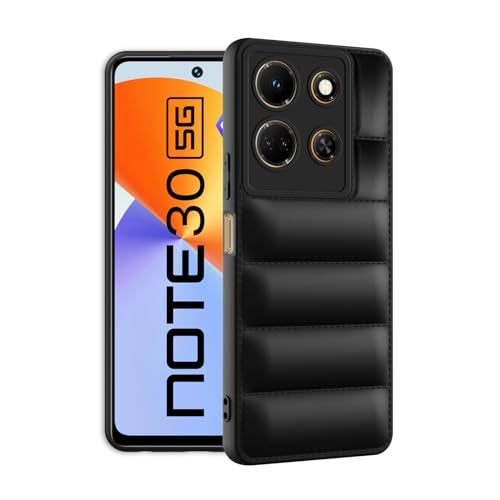 Plus Puffer Case Camera Protection Soft Back Cover for Infinix Note 30 5G - Black - Image 2