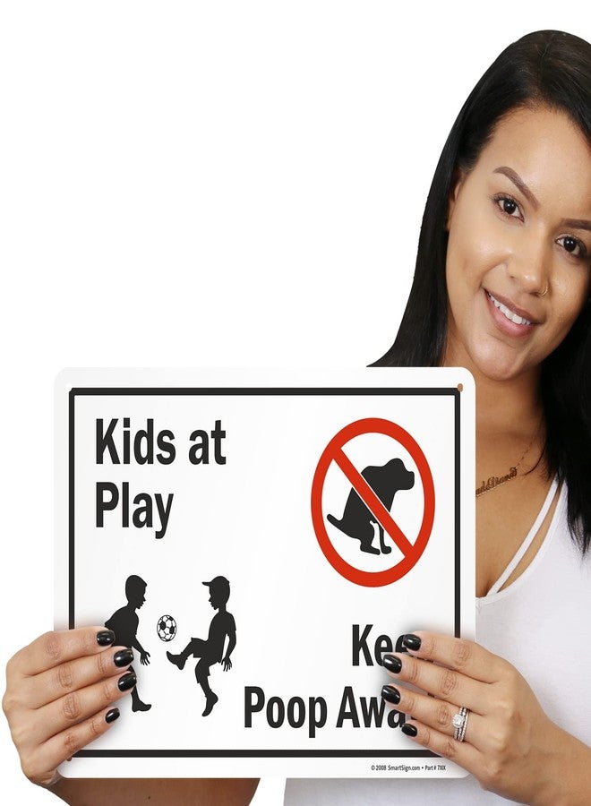 SmartSign "Kids At Play, Keep Poop Away" Sign By SmartSign | 10" x 14" Plastic - Image 2