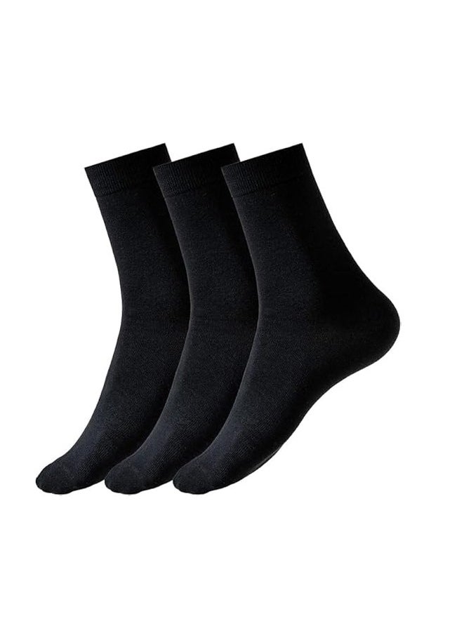 Generic - Breathable, hypoallergenic cotton socks with a pleasant scent, professionally sterilized - Black color and one size fits all, 3 pieces. - Image 1