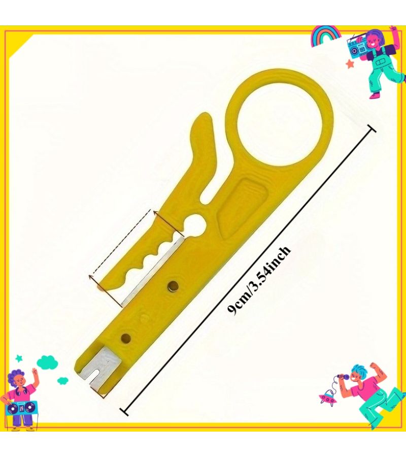 Orange Yellow Multifunctional Wire Stripper Crimper Cutter Lan Tool - Image 2