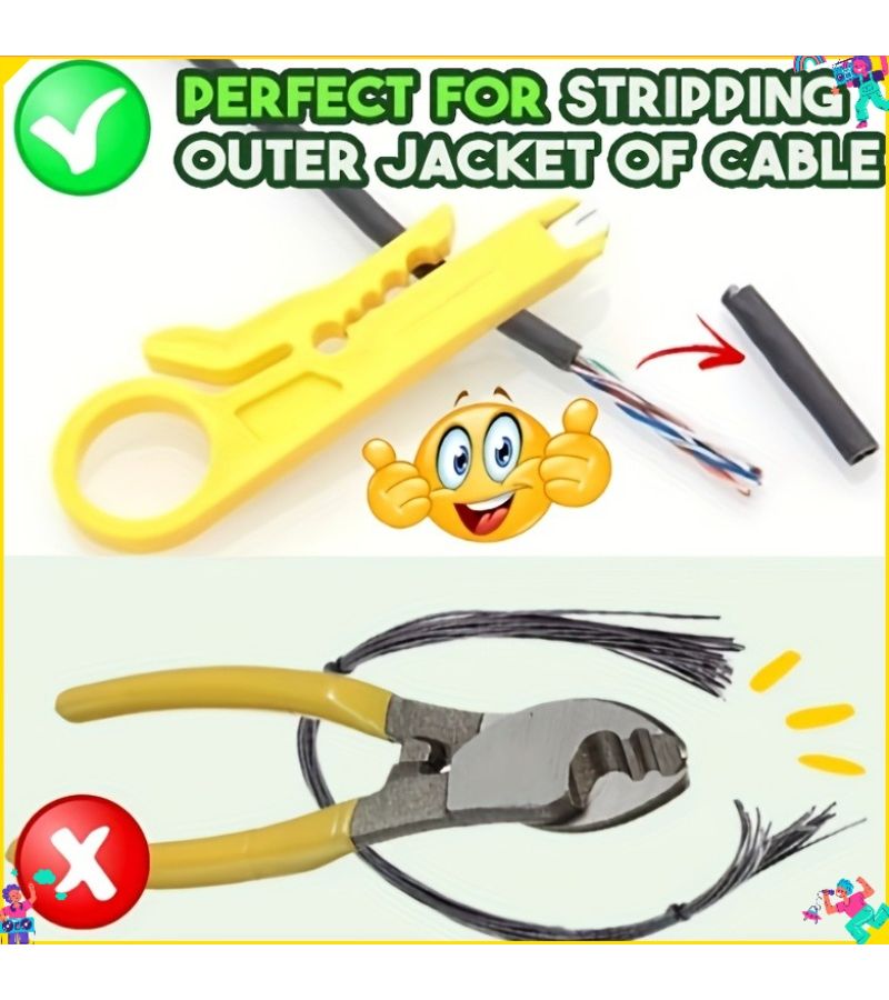 Orange Yellow Multifunctional Wire Stripper Crimper Cutter Lan Tool - Image 4