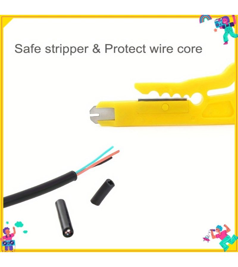 Orange Yellow Multifunctional Wire Stripper Crimper Cutter Lan Tool - Image 5