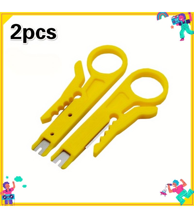 Orange Yellow Multifunctional Wire Stripper Crimper Cutter Lan Tool - Image 3