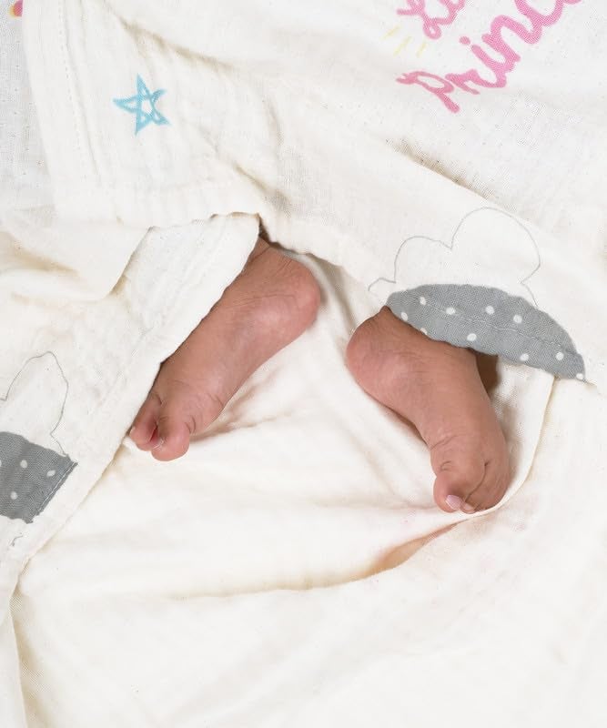 Doctor Towels, Bamboo Baby Swaddle Wrap for New Born, Muslin Towel for Baby, 75 x 75 cm, 300 GSM, Pack of 1 Towels for Newborn, Soft Baby Towels for 0 to 2 Years (Princess) - Image 3