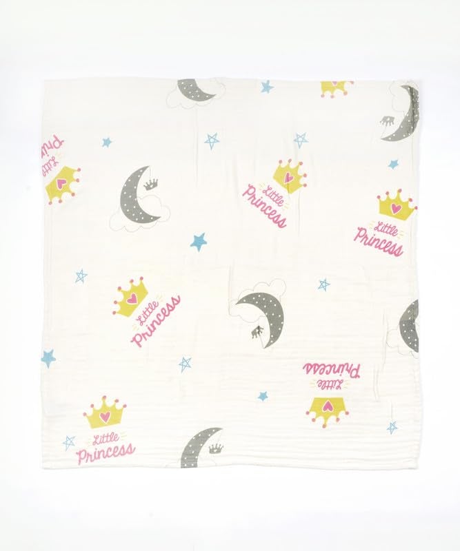 Doctor Towels, Bamboo Baby Swaddle Wrap for New Born, Muslin Towel for Baby, 75 x 75 cm, 300 GSM, Pack of 1 Towels for Newborn, Soft Baby Towels for 0 to 2 Years (Princess) - Image 5