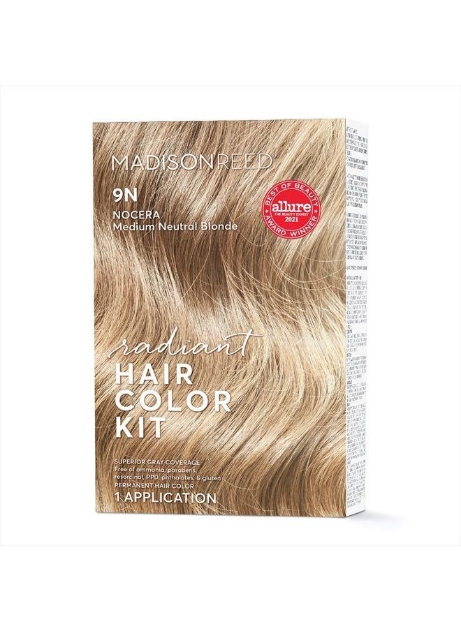 Madison Reed - Radiant Hair Color Kit, Medium Neutral Blonde for Superior Gray Coverage, Ammonia-Free, 9N Nocera Blonde, Permanent Hair Dye, Pack of 1 - Image 1