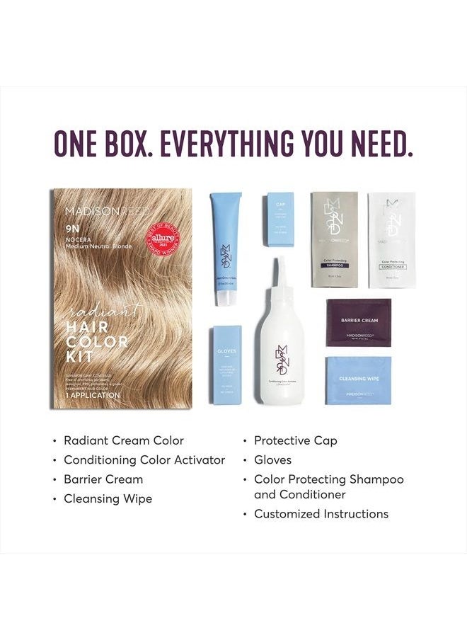 Madison Reed - Radiant Hair Color Kit, Medium Neutral Blonde for Superior Gray Coverage, Ammonia-Free, 9N Nocera Blonde, Permanent Hair Dye, Pack of 1 - Image 1