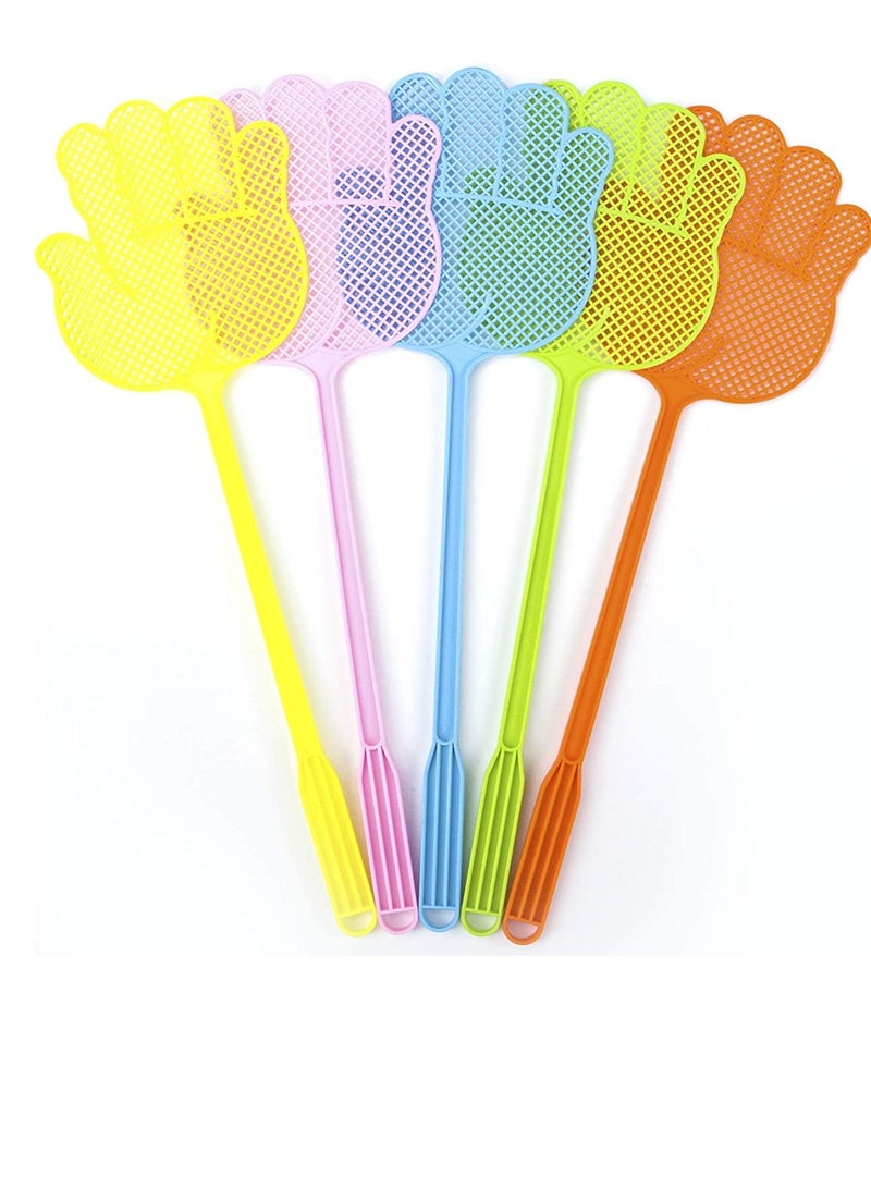 KASTWAVE Fly Swatter Funny Hand Shaped Fly Swatters Durable Colorful for Home Indoor Outdoor Classroom Office Pack of 5  - Image 1