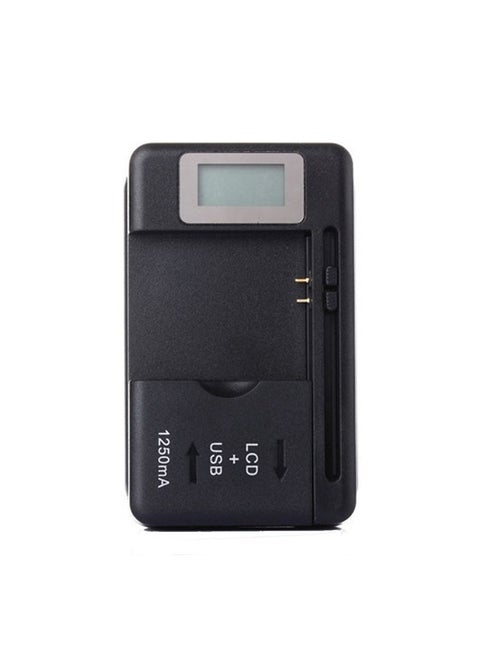SS-5 Universal Cell Phone Battery Charger With USB Output & LCD Display, US Plug(Black)