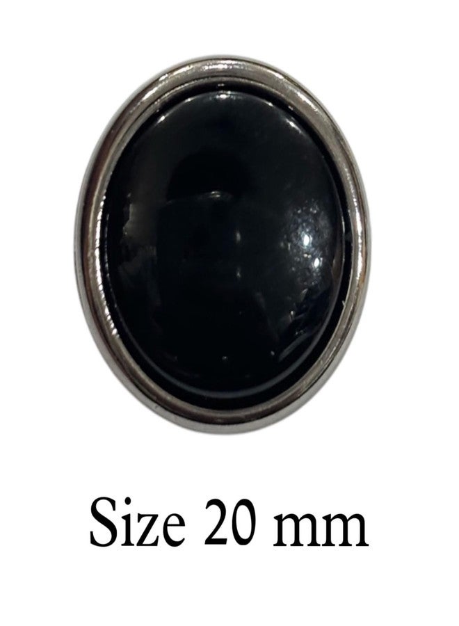 REENA Silver Black Ring 6pc Fancy Synthetic Resin PVC Material Button Designer Buttons for Coats Shirts Blazers (Silver Black Ring 6+6 pc) - Image 5