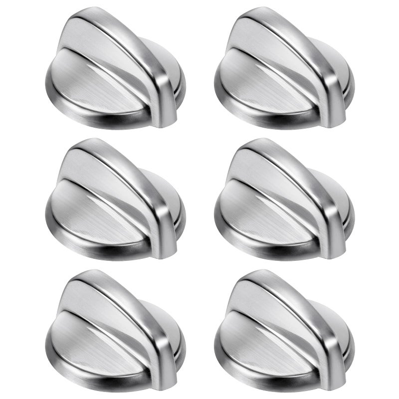 Blutoget WB03T10325 Heavy Metal Knobs 6 Pack Fit for General Electric GE Cooktop Burner Range Control Knob -Replaces AP5690210 PS3510510 2691864 PS3510510 Burner Stove Knob - Image 1