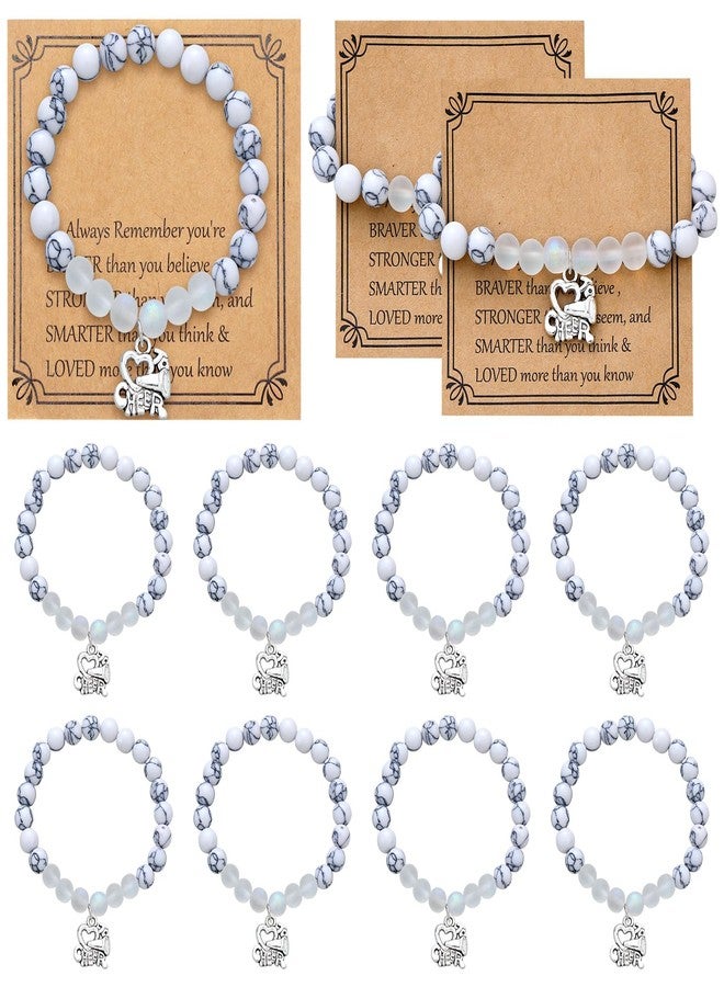 Equsion 12 Pieces Cheer Bracelet Cheerleader Gifts Cheerleading Bracelet Cheer Charm Jewelry for Cheerleader Team Woman Valentines Day Gifts(White) - Image 1