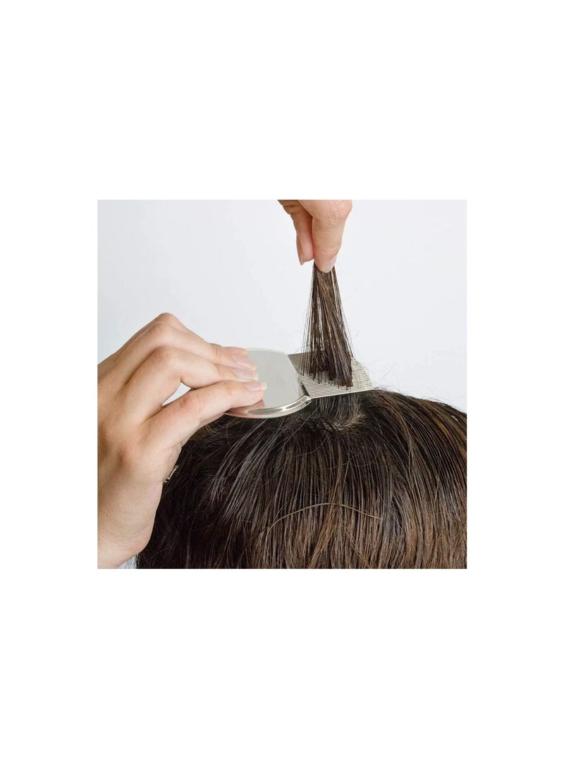 Stainless Steel Style Fine Tooth Lice Comb Metal Nit Safely Removes Children and Adults for Head Lice Green - Image 4