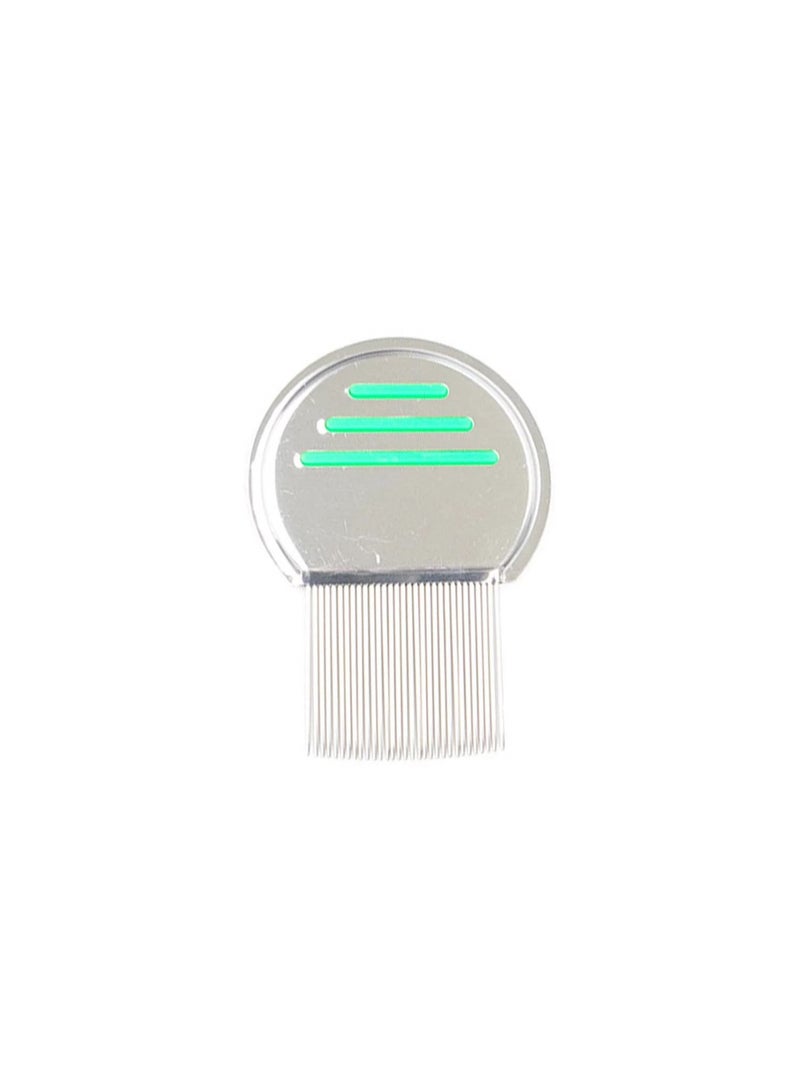 Stainless Steel Style Fine Tooth Lice Comb Metal Nit Safely Removes Children and Adults for Head Lice Green - Image 2