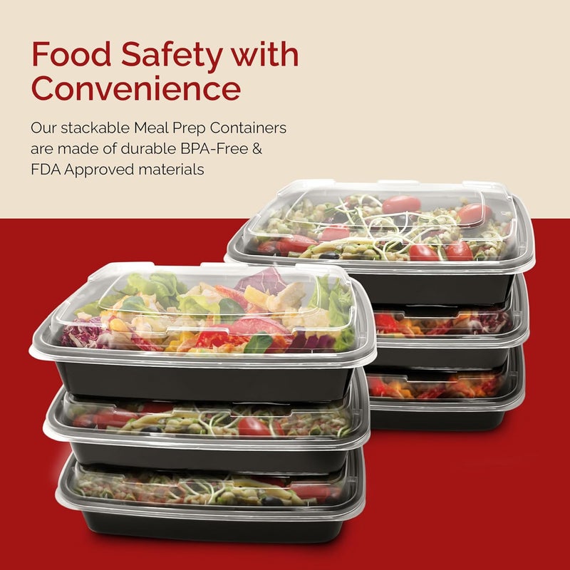 Reli. Meal Prep Containers - 50 Pack, 32 oz. Single Compartment Food Containers with Lids - Image 5
