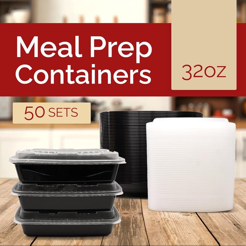 Reli. Meal Prep Containers - 50 Pack, 32 oz. Single Compartment Food Containers with Lids - Image 2