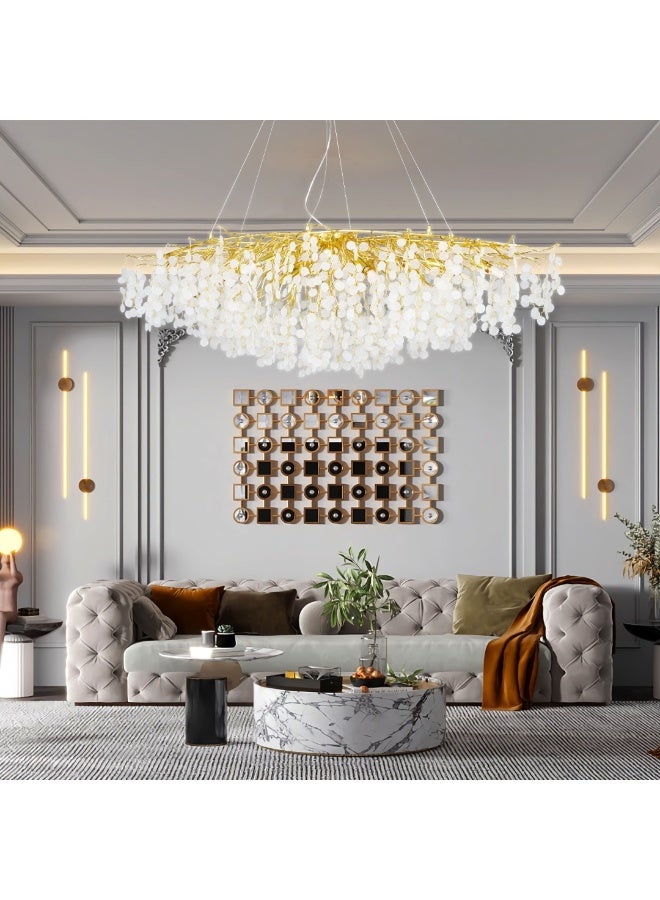 Hummer Modern chandelier, gold, transparent and white, E14*16, bulb 160 cm  - Image 1
