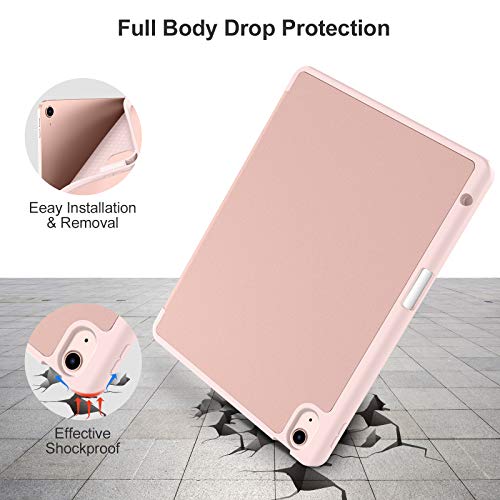 Akkerds Compatible with iPad Air 11 Inch Case 7th/6th Generation (M3/M2) 2025/2024, for iPad Air 5th/4th Generation Case 10.9 Inch 2022/2020 with Pencil Holder[Auto Sleep/Wake], Rose Pink - Image 4