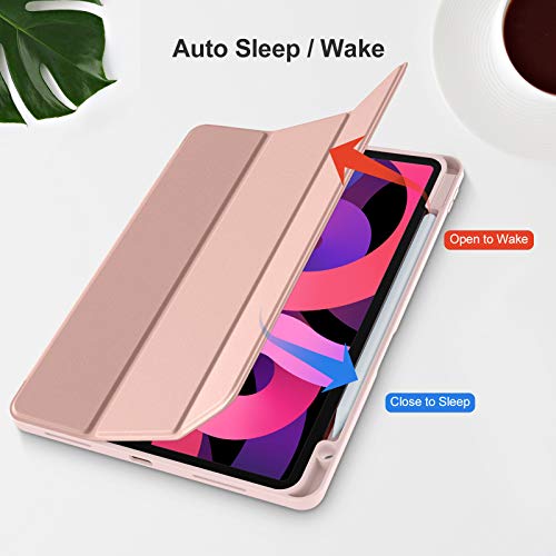 Akkerds Compatible with iPad Air 11 Inch Case 7th/6th Generation (M3/M2) 2025/2024, for iPad Air 5th/4th Generation Case 10.9 Inch 2022/2020 with Pencil Holder[Auto Sleep/Wake], Rose Pink - Image 5