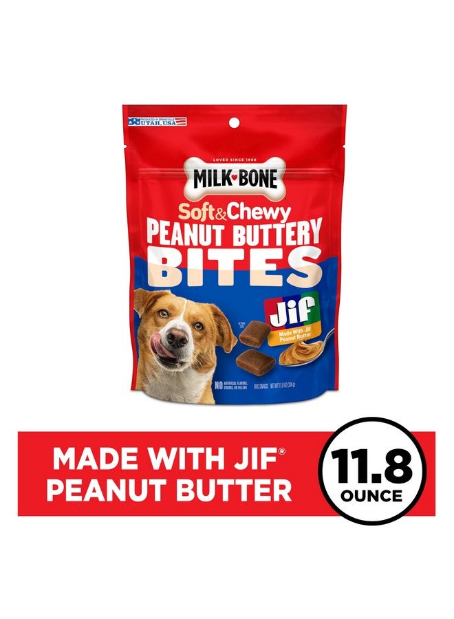 ميلك-بون ميلك بون - قطع زبدة الفول السوداني الطرية للكلاب مع زبدة الفول السوداني من جيف، كيس 11.8 أونصة - Image 2
